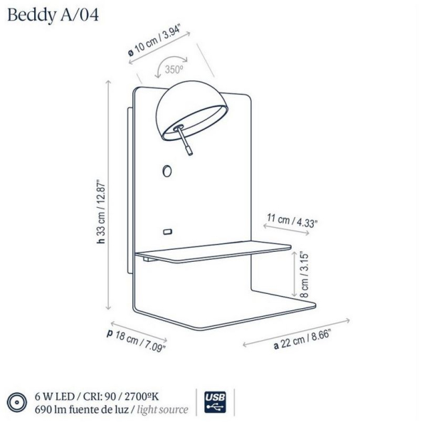 Bover BEDDY A/04 white